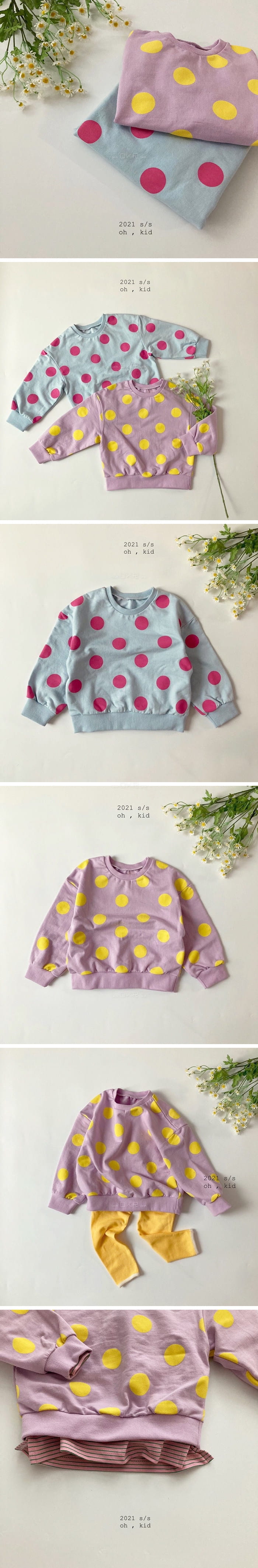 OH KID - Korean Children Fashion - #Kfashion4kids - Color Dots Sweatshirt - 2
