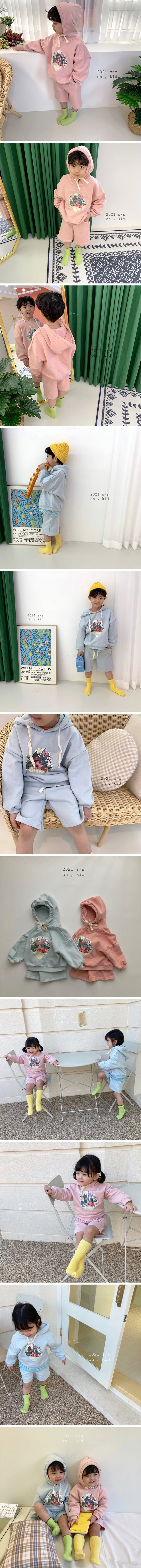 OH KID - Korean Children Fashion - #Kfashion4kids - Flower Top Bottom Set - 2