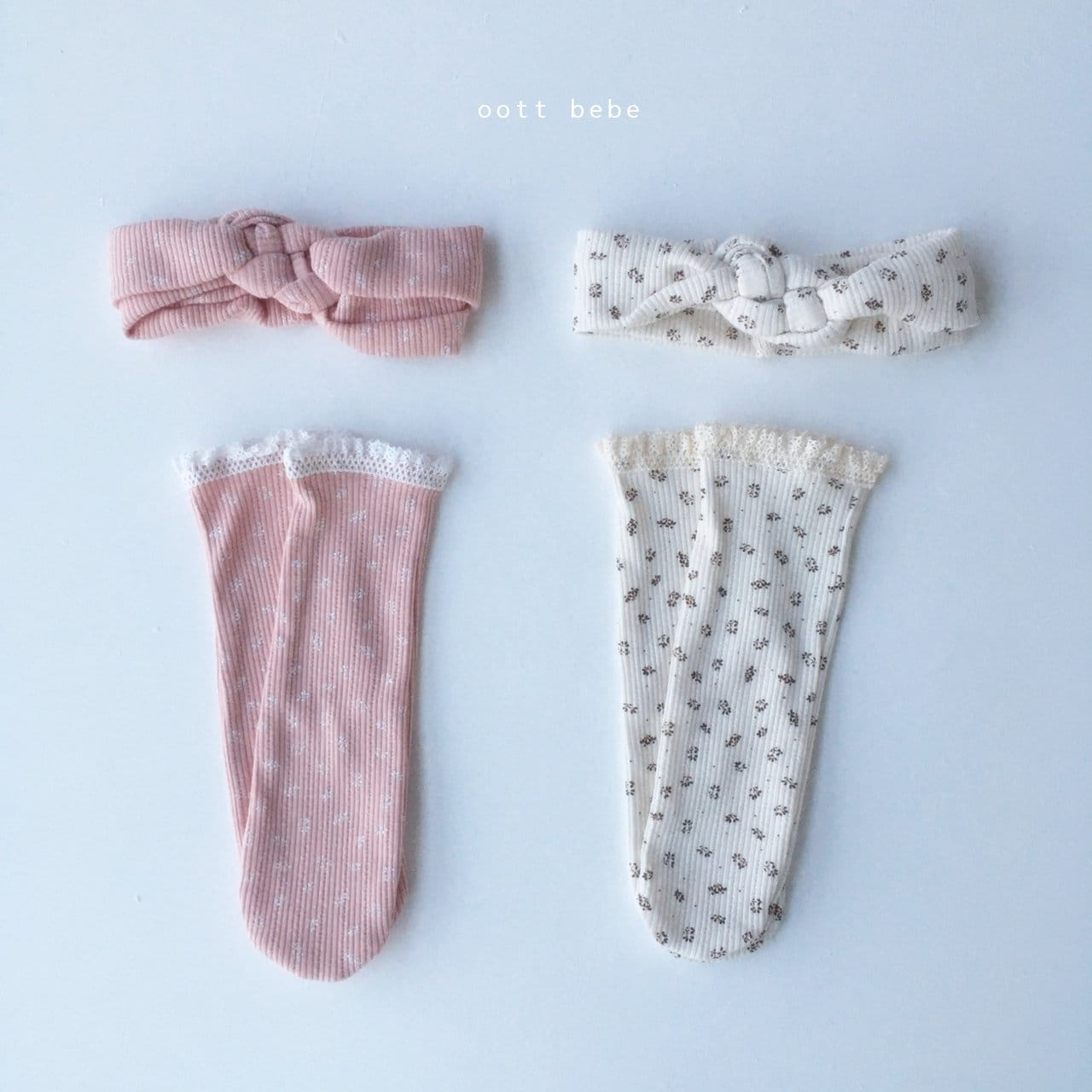 OOTT BEBE - Korean Children Fashion - #Kfashion4kids - Pretty Bodysuit Hairband Socks Set - 5
