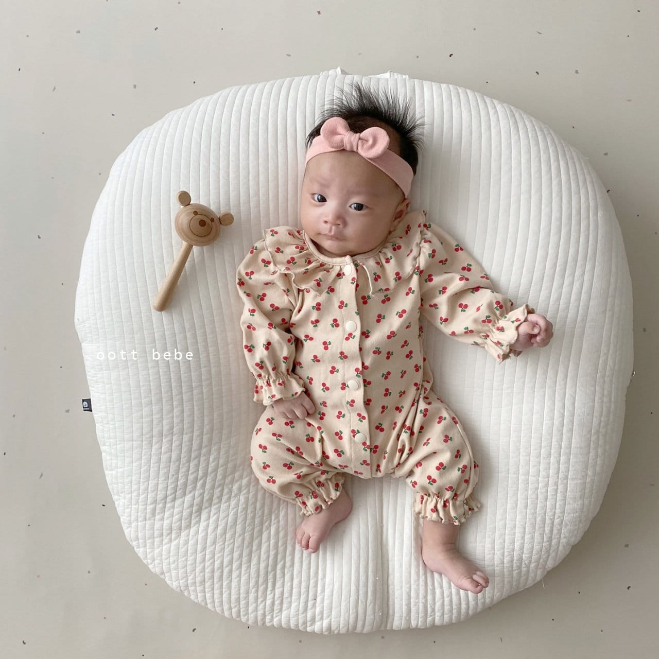 OOTT BEBE - Korean Children Fashion - #Kfashion4kids - Cherry Frill Bodysuit