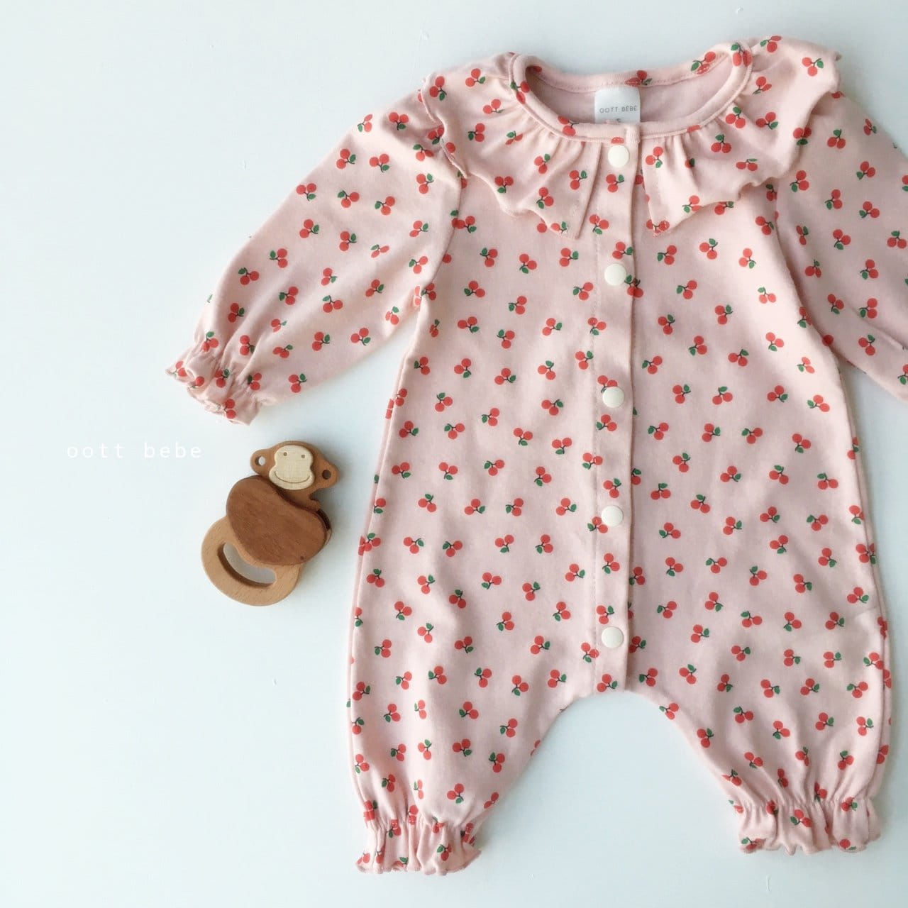 OOTT BEBE - Korean Children Fashion - #Kfashion4kids - Cherry Frill Bodysuit - 12