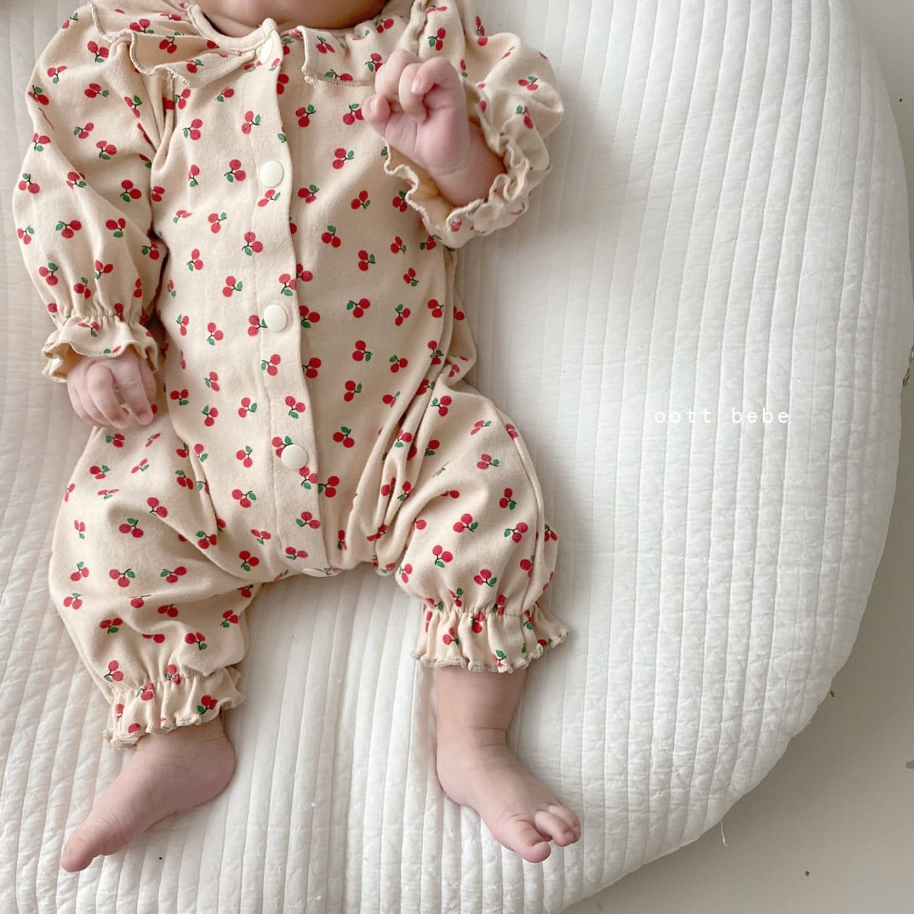 OOTT BEBE - Korean Children Fashion - #Kfashion4kids - Cherry Frill Bodysuit - 2