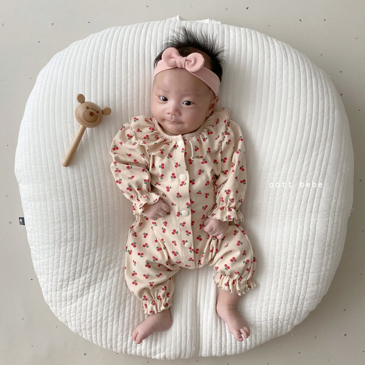 OOTT BEBE - Korean Children Fashion - #Kfashion4kids - Cherry Frill Bodysuit - 4