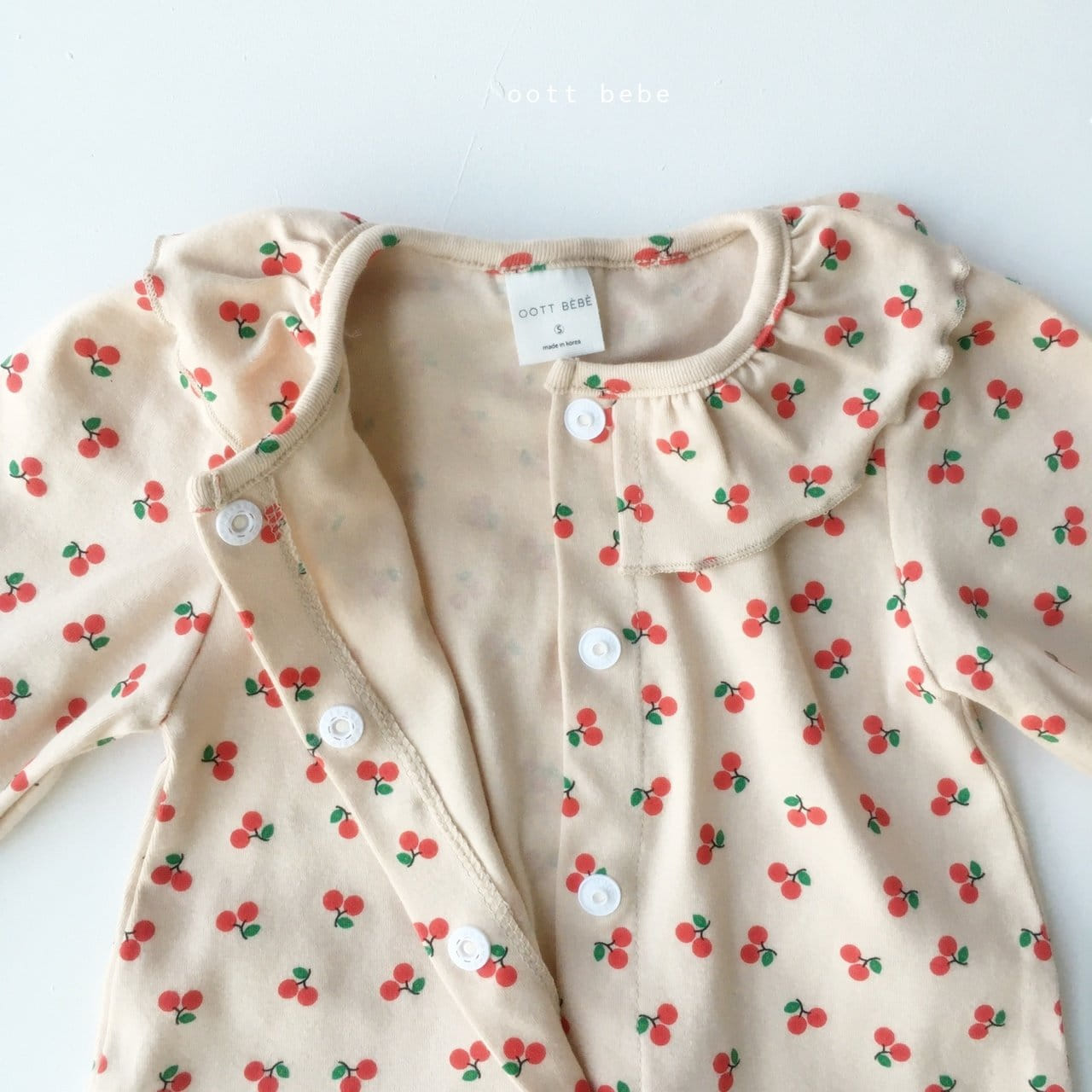 OOTT BEBE - Korean Children Fashion - #Kfashion4kids - Cherry Frill Bodysuit - 9