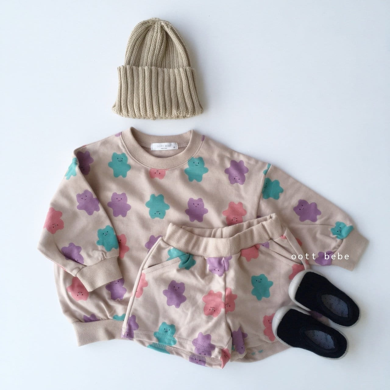 OOTT BEBE - Korean Children Fashion - #Kfashion4kids - Jelly Bear Top Bottom Set