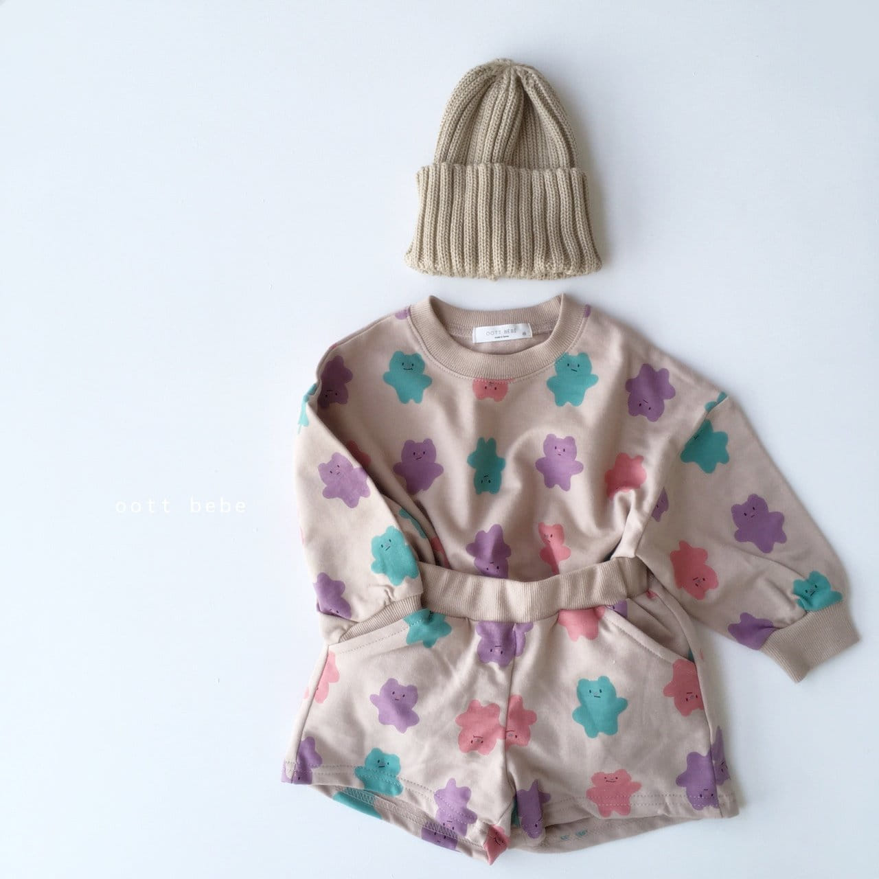 OOTT BEBE - Korean Children Fashion - #Kfashion4kids - Jelly Bear Top Bottom Set - 2