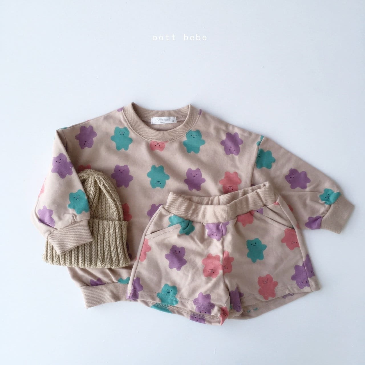 OOTT BEBE - Korean Children Fashion - #Kfashion4kids - Jelly Bear Top Bottom Set - 3