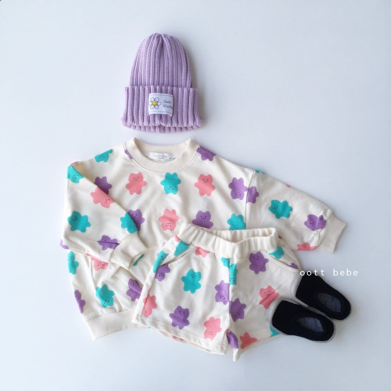 OOTT BEBE - Korean Children Fashion - #Kfashion4kids - Jelly Bear Top Bottom Set - 4