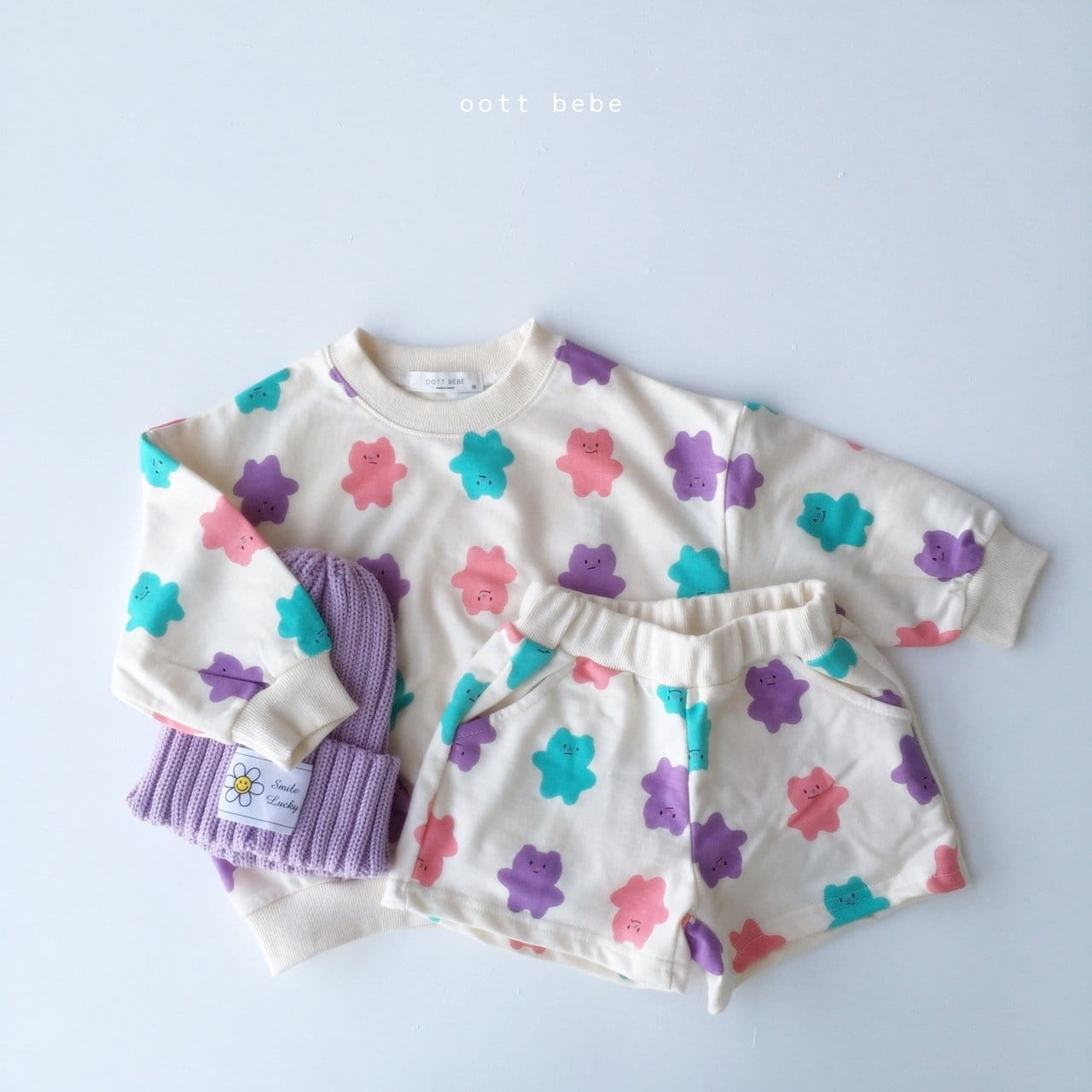 OOTT BEBE - Korean Children Fashion - #Kfashion4kids - Jelly Bear Top Bottom Set - 6