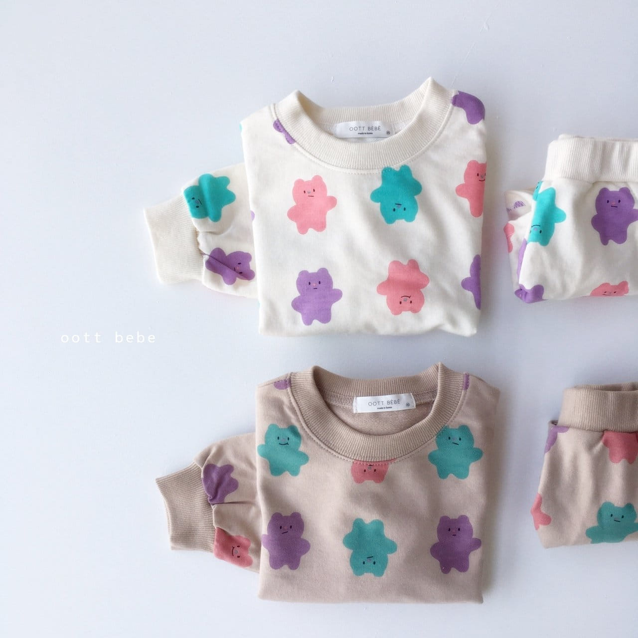 OOTT BEBE - Korean Children Fashion - #Kfashion4kids - Jelly Bear Top Bottom Set - 7