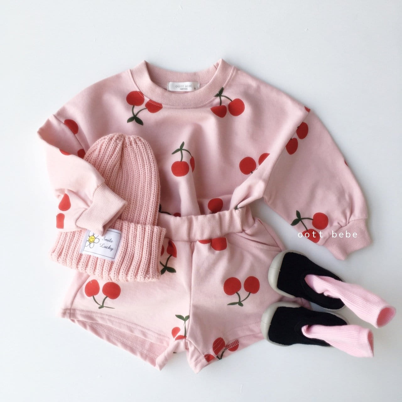 OOTT BEBE - Korean Children Fashion - #Kfashion4kids - Cherry Top Bottom Set - 2