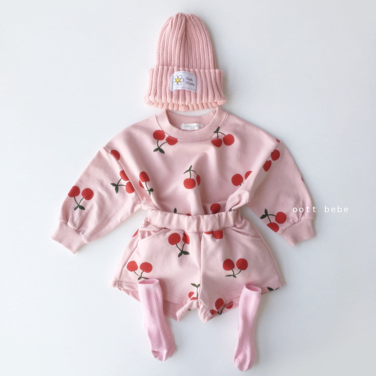 OOTT BEBE - Korean Children Fashion - #Kfashion4kids - Cherry Top Bottom Set - 3