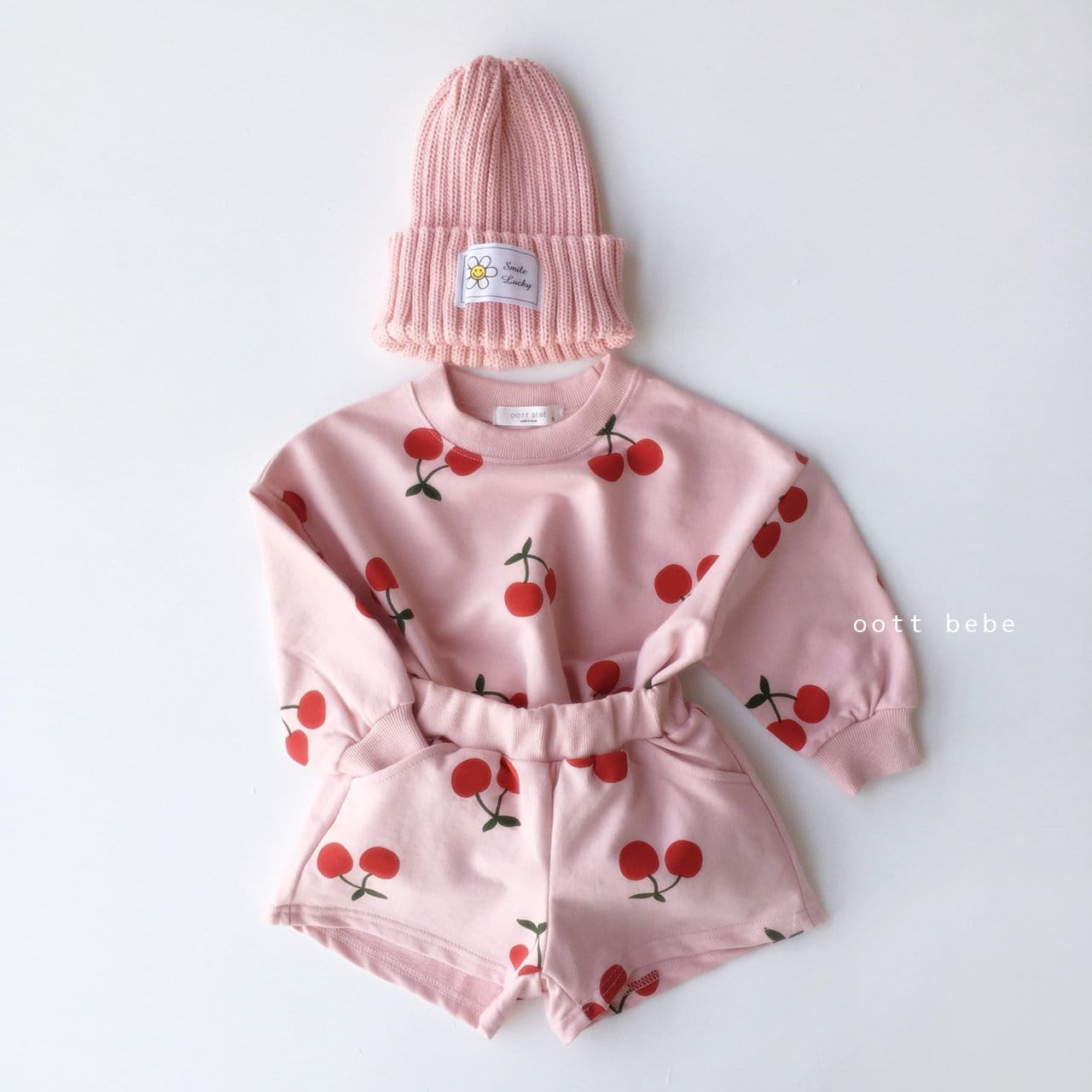 OOTT BEBE - Korean Children Fashion - #Kfashion4kids - Cherry Top Bottom Set - 4