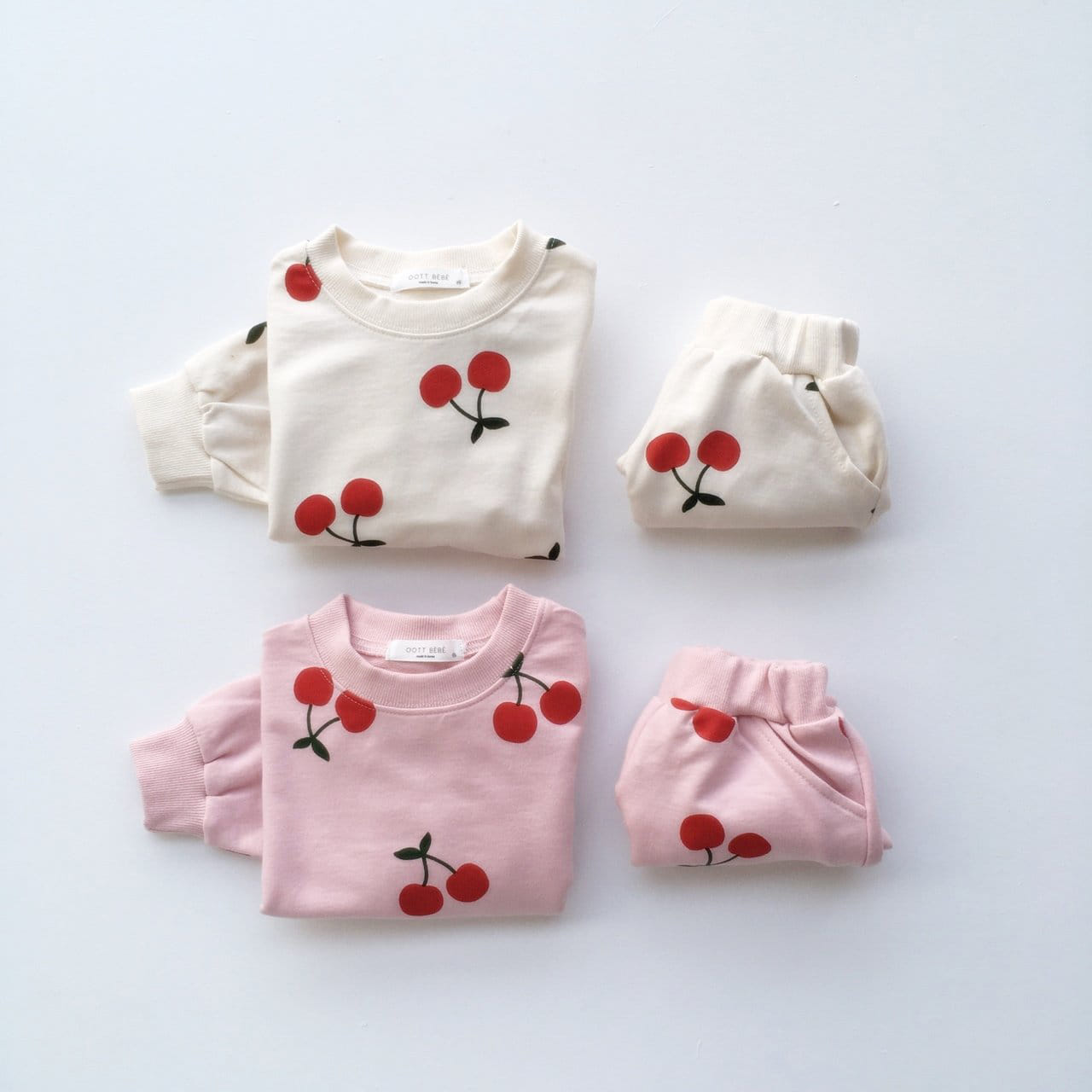 OOTT BEBE - Korean Children Fashion - #Kfashion4kids - Cherry Top Bottom Set - 5