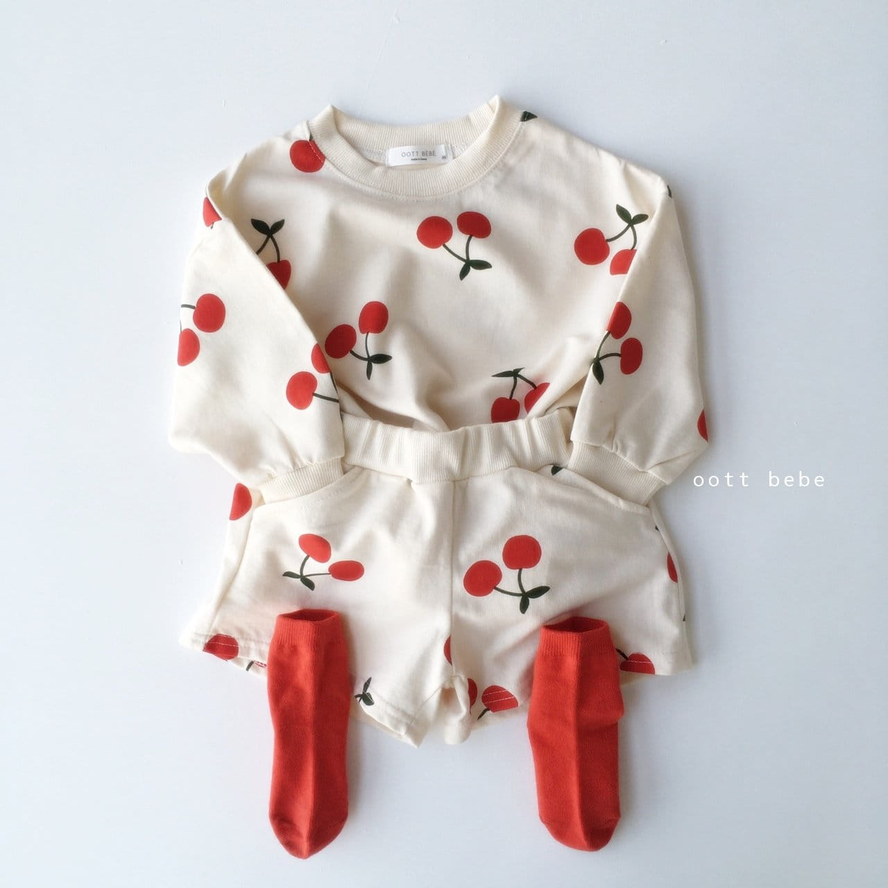 OOTT BEBE - Korean Children Fashion - #Kfashion4kids - Cherry Top Bottom Set - 6