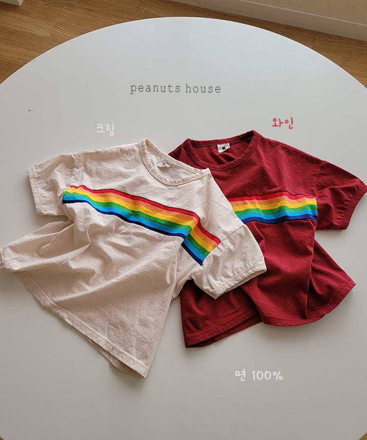 PEANUTS - Korean Children Fashion - #Kfashion4kids - Rainbow Tee