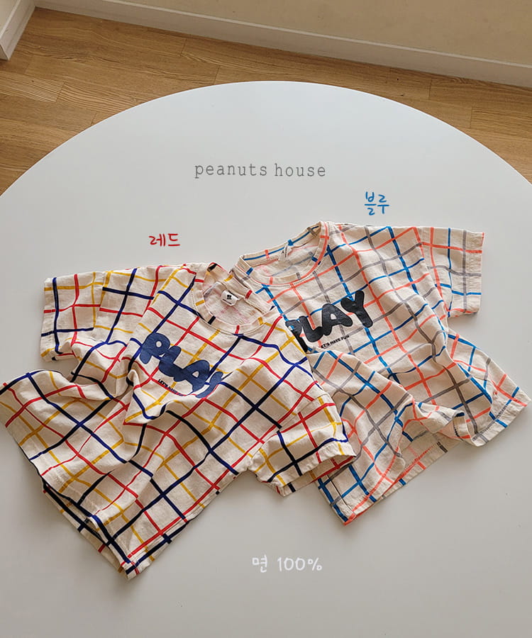 PEANUTS - Korean Children Fashion - #Kfashion4kids - Check Tee