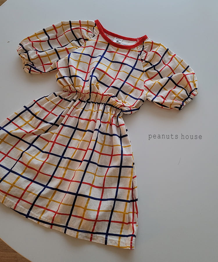 PEANUTS - Korean Children Fashion - #Kfashion4kids - Check One-piece - 2