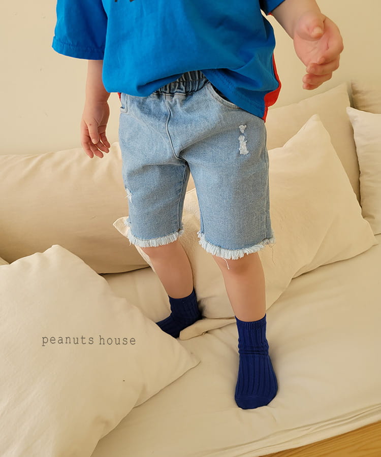 PEANUTS - Korean Children Fashion - #Kfashion4kids - Striaght Denim Shorts - 8