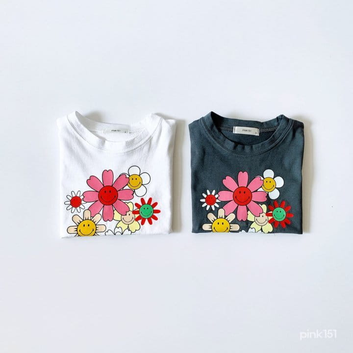 PINK151 - Korean Children Fashion - #Kfashion4kids - Smile Flower Tee