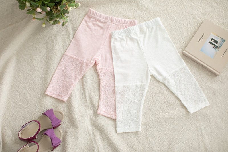 PUDDING - Korean Children Fashion - #Kfashion4kids - Half Lace Leggings