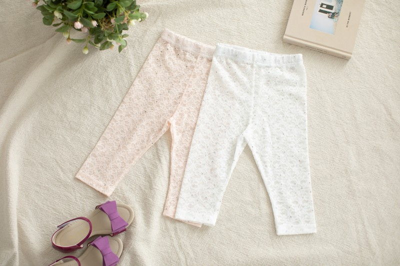 PUDDING - Korean Children Fashion - #Kfashion4kids - Flower Lace Leggings 
