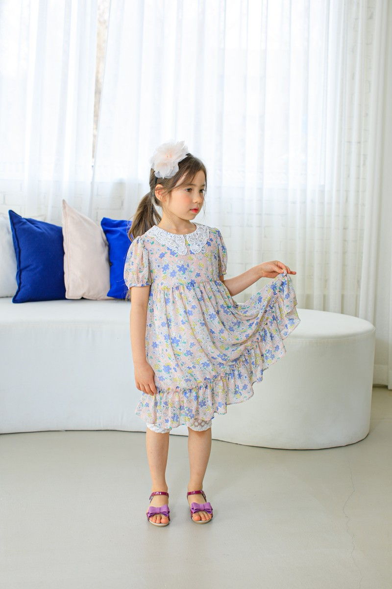 PUDDING - Korean Children Fashion - #Kfashion4kids - Chiffon One-piece - 2