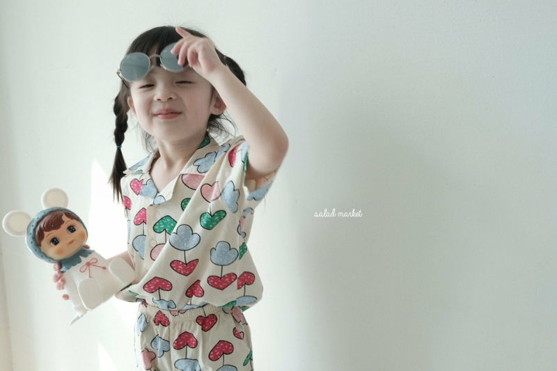 SALAD MARKET - Korean Children Fashion - #Kfashion4kids - Tulip Top Botton Set - 3