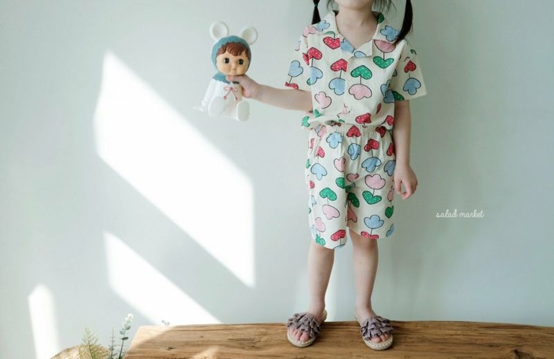 SALAD MARKET - Korean Children Fashion - #Kfashion4kids - Tulip Top Botton Set - 4