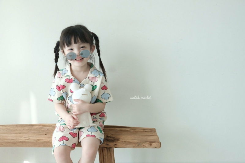 SALAD MARKET - Korean Children Fashion - #Kfashion4kids - Tulip Top Botton Set - 6