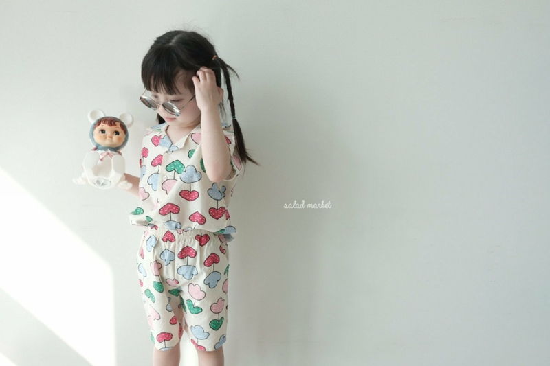 SALAD MARKET - Korean Children Fashion - #Kfashion4kids - Tulip Top Botton Set - 8