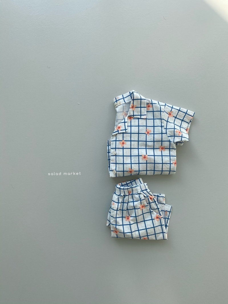SALAD MARKET - Korean Children Fashion - #Kfashion4kids - Check Top Bottom Set