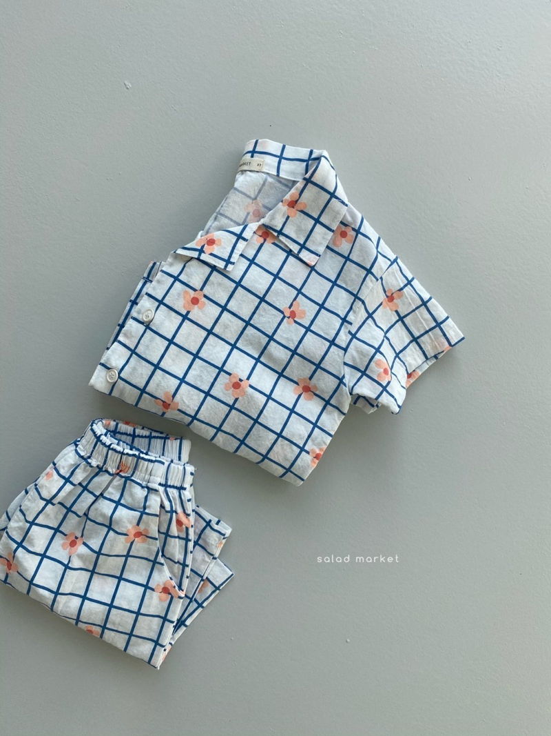 SALAD MARKET - Korean Children Fashion - #Kfashion4kids - Check Top Bottom Set - 10