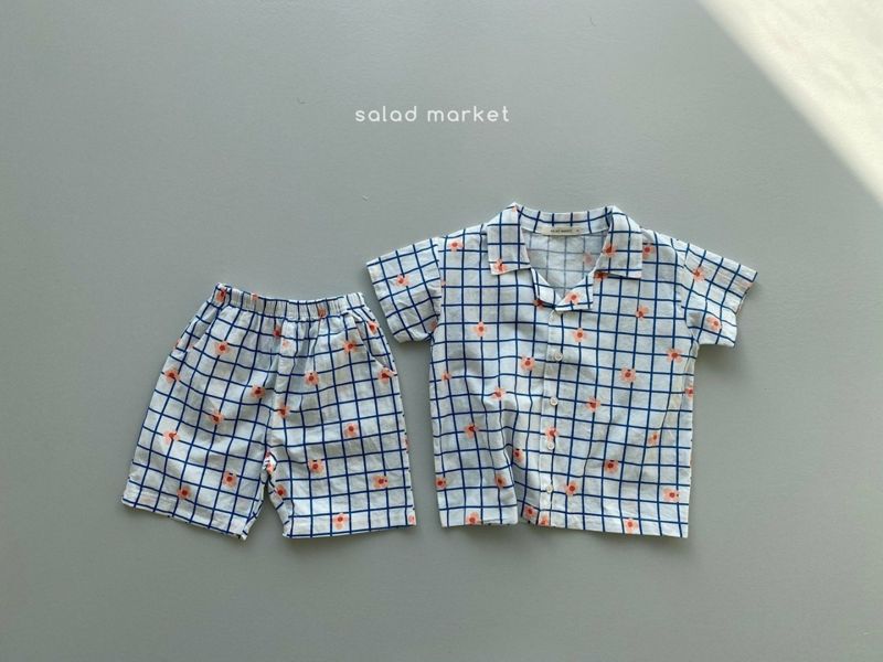 SALAD MARKET - Korean Children Fashion - #Kfashion4kids - Check Top Bottom Set - 11