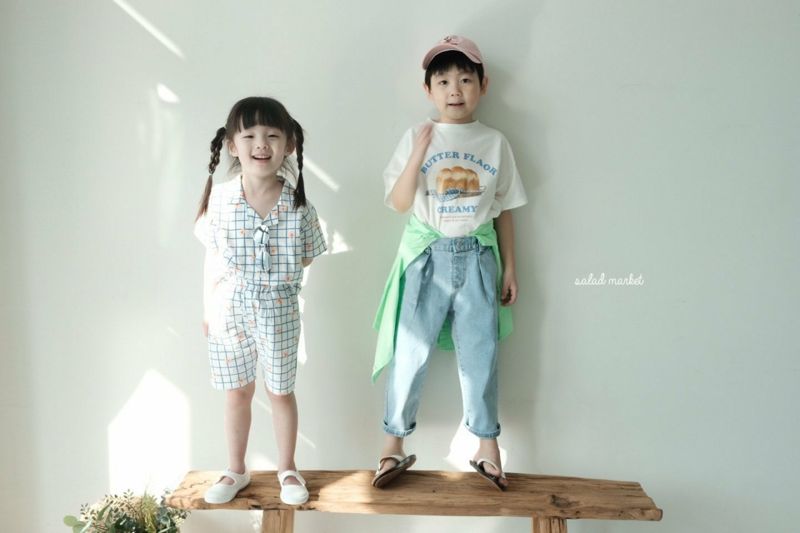 SALAD MARKET - Korean Children Fashion - #Kfashion4kids - Check Top Bottom Set - 4