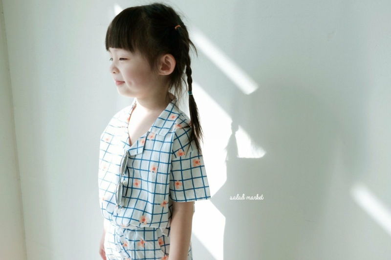 SALAD MARKET - Korean Children Fashion - #Kfashion4kids - Check Top Bottom Set - 5