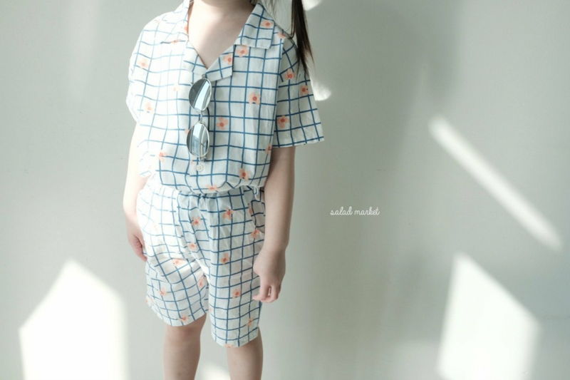 SALAD MARKET - Korean Children Fashion - #Kfashion4kids - Check Top Bottom Set - 6