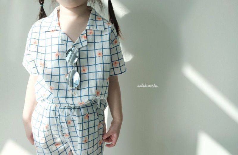 SALAD MARKET - Korean Children Fashion - #Kfashion4kids - Check Top Bottom Set - 7