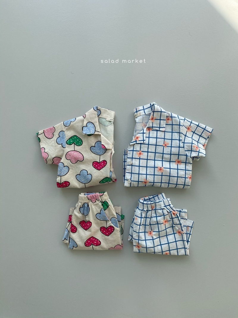 SALAD MARKET - Korean Children Fashion - #Kfashion4kids - Check Top Bottom Set - 8