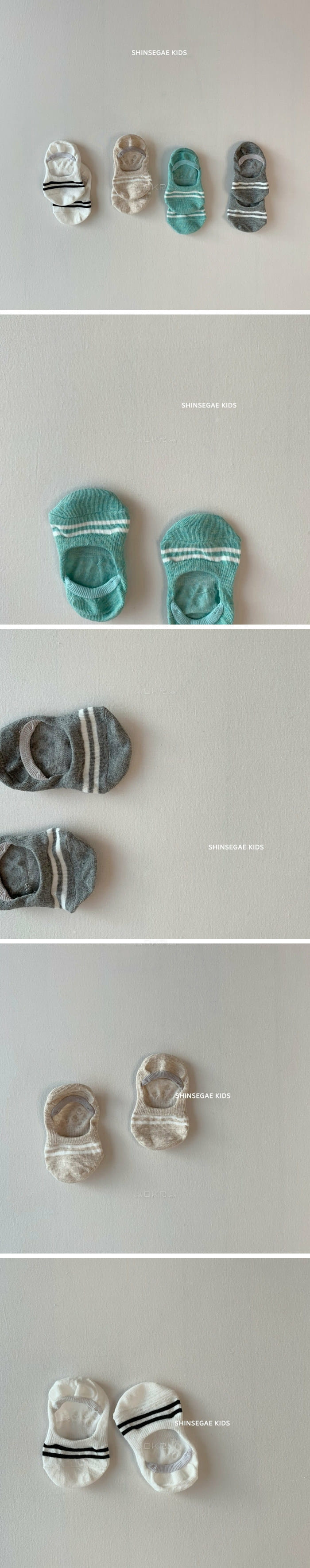 SHINSEAGE KIDS - Korean Children Fashion - #Kfashion4kids - Daily 2 Stripes Socks [set of 4]