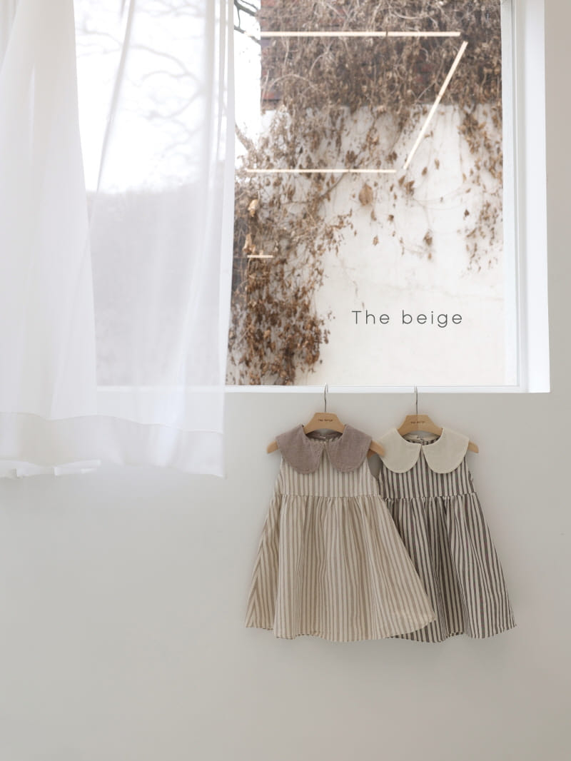 THE BEIGE - Korean Children Fashion - #Kfashion4kids - Stripes Collar One-piece