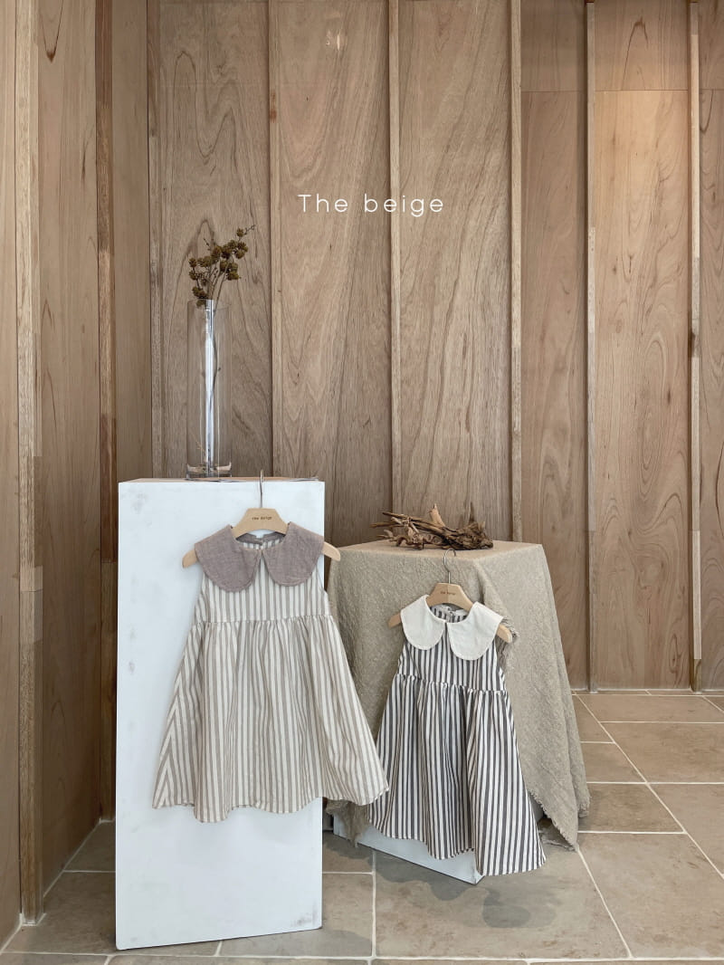 THE BEIGE - Korean Children Fashion - #Kfashion4kids - Stripes Collar One-piece - 2