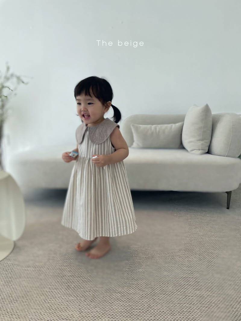 THE BEIGE - Korean Children Fashion - #Kfashion4kids - Stripes Collar One-piece - 4