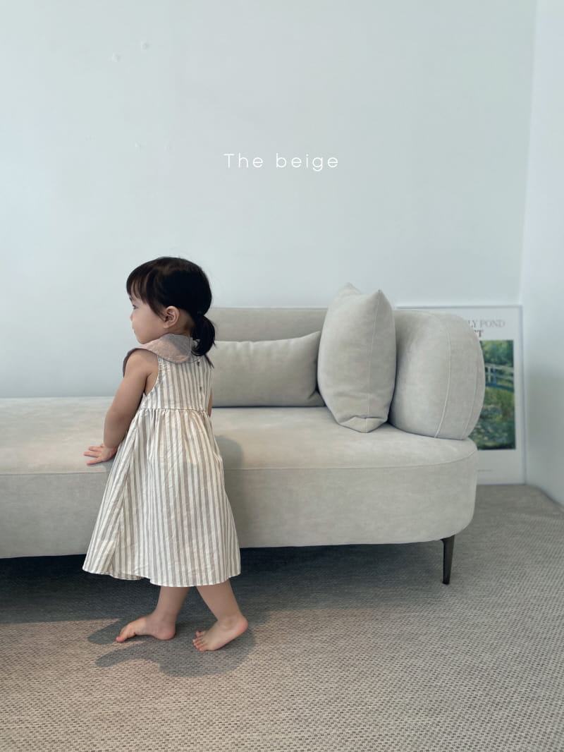 THE BEIGE - Korean Children Fashion - #Kfashion4kids - Stripes Collar One-piece - 5
