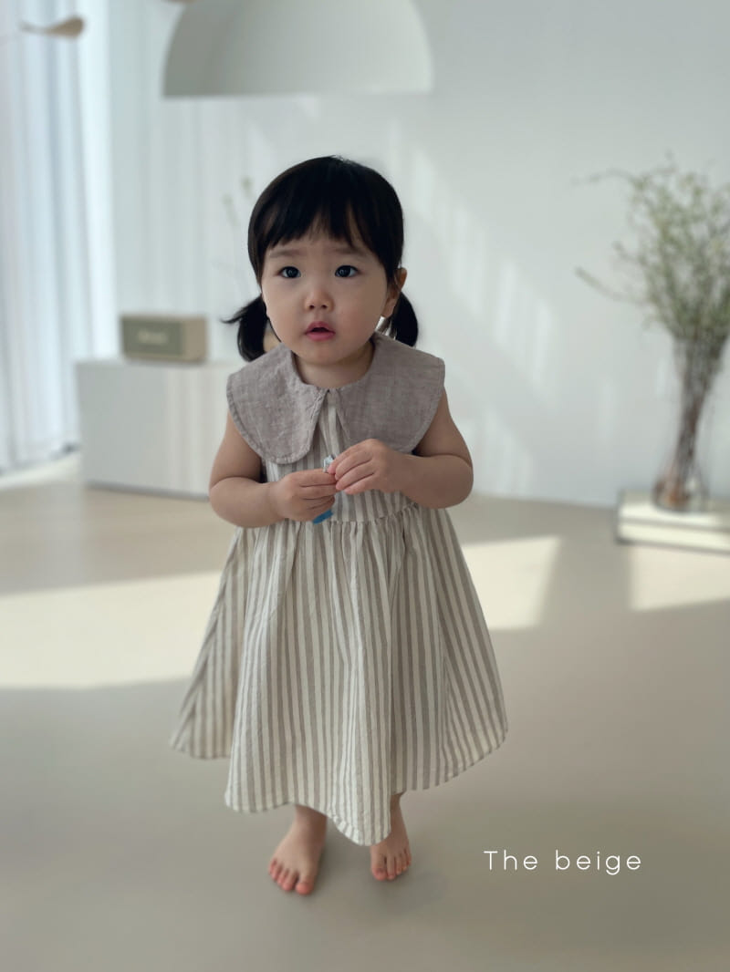 THE BEIGE - Korean Children Fashion - #Kfashion4kids - Stripes Collar One-piece - 6