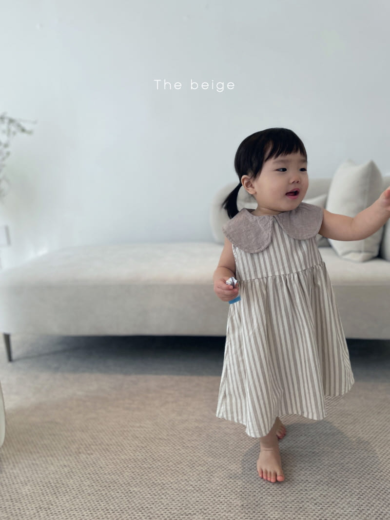 THE BEIGE - Korean Children Fashion - #Kfashion4kids - Stripes Collar One-piece - 7