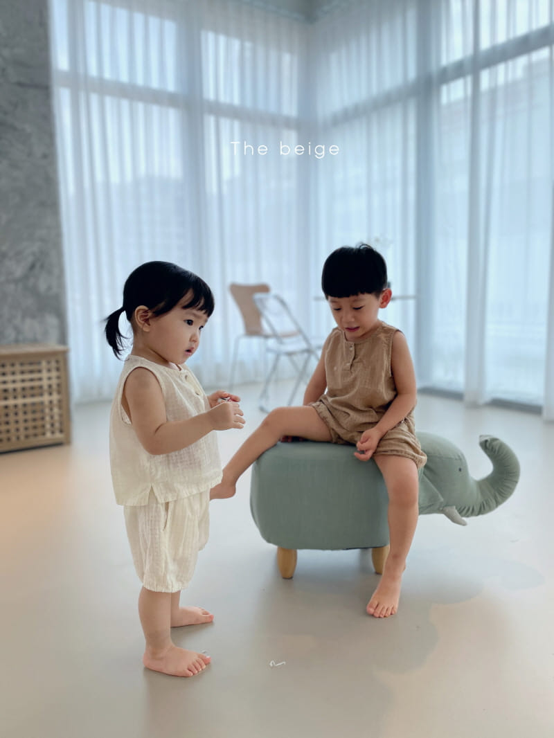 THE BEIGE - Korean Children Fashion - #Kfashion4kids - Sleeveless Pumkin Top Bottom Set