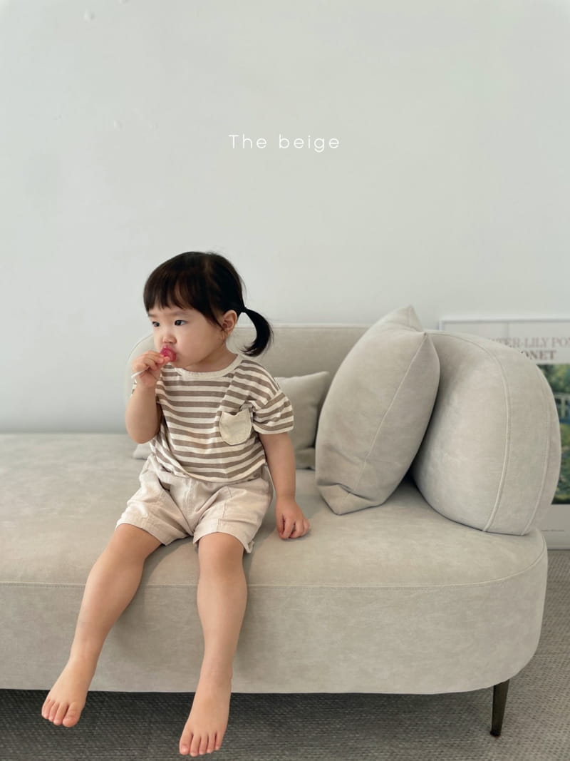 THE BEIGE - Korean Children Fashion - #Kfashion4kids - Linen Stripes Tee - 3