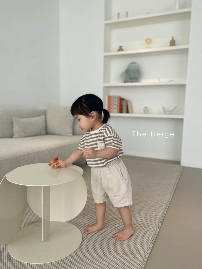 THE BEIGE - Korean Children Fashion - #Kfashion4kids - Linen Stripes Tee - 4