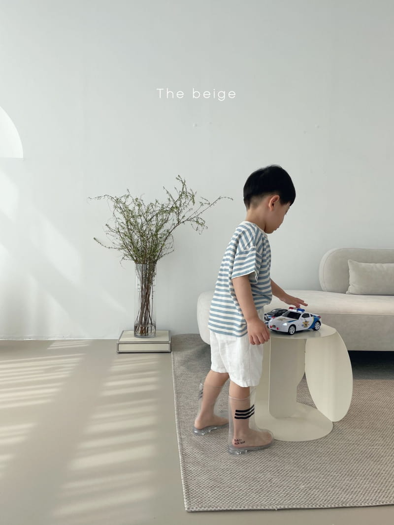 THE BEIGE - Korean Children Fashion - #Kfashion4kids - Linen Stripes Tee - 6